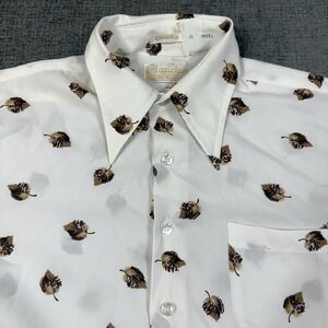 VTG Kings Road Sears Shirt Men's Size XL Long Sleeve Button Leaf Print 70's 80's